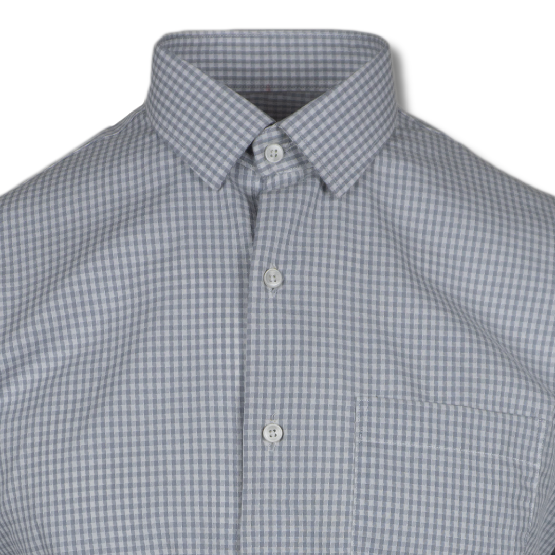 Gray Checkered Casual Shirt for Men