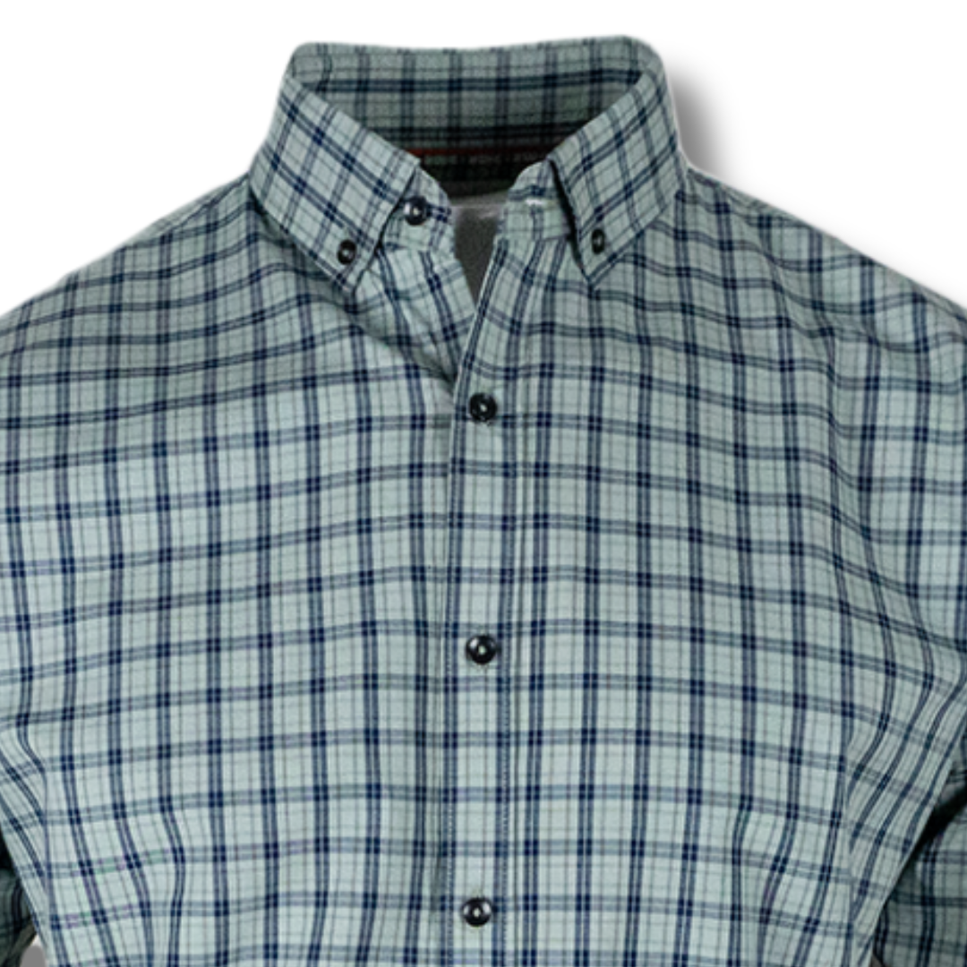 Pastel Green Checkered Shirt for Men