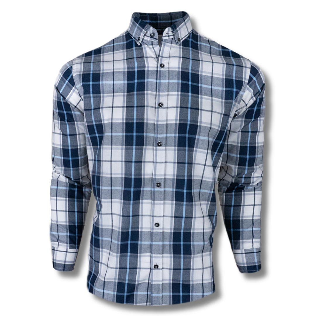 White and Blue Checkered Shirt