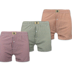 Boxer Shorts - Orange, Green & Red - 3 Pack