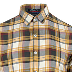 Checkered Yellow Contrast Casual Shirt