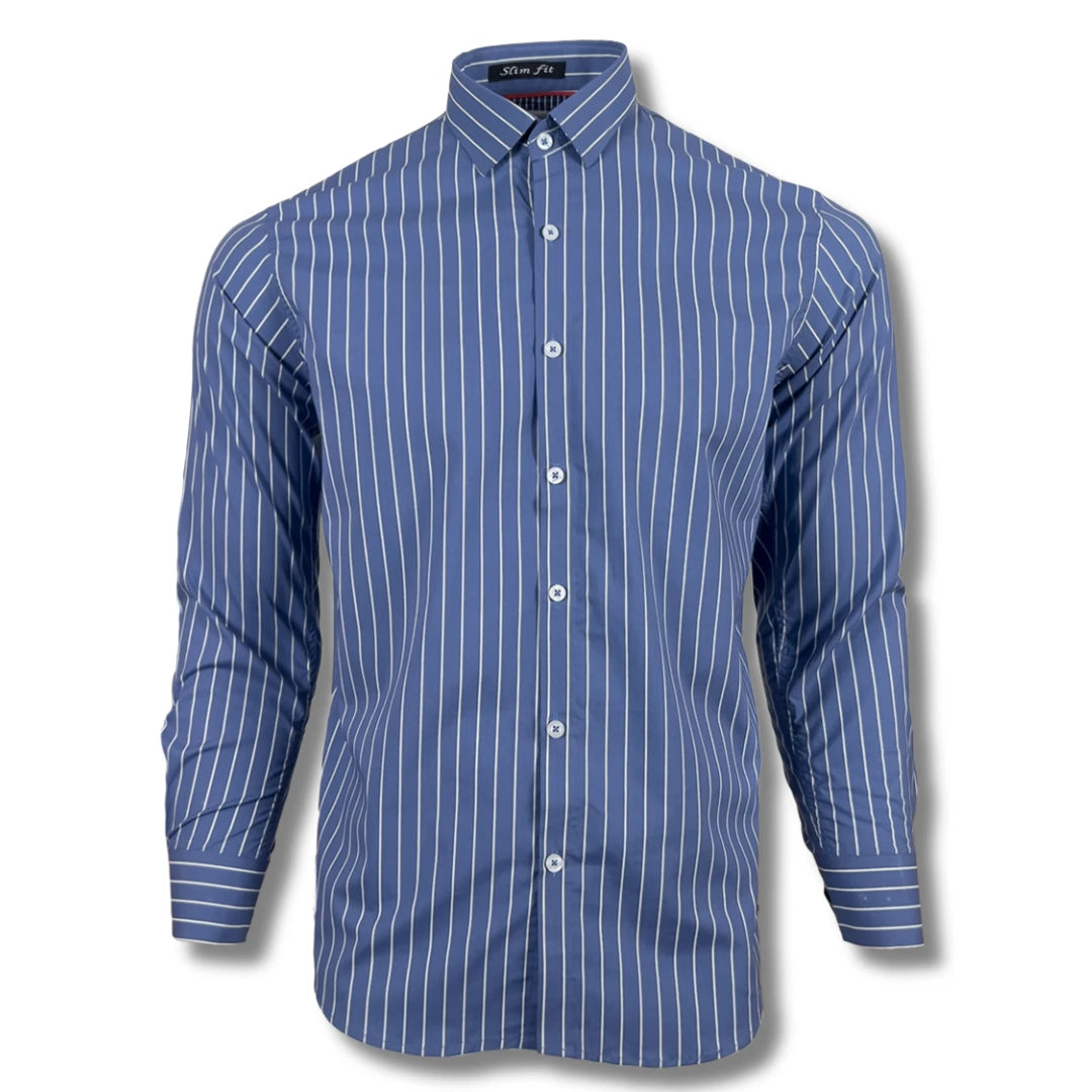 Blue & White Striped Casual Shirt