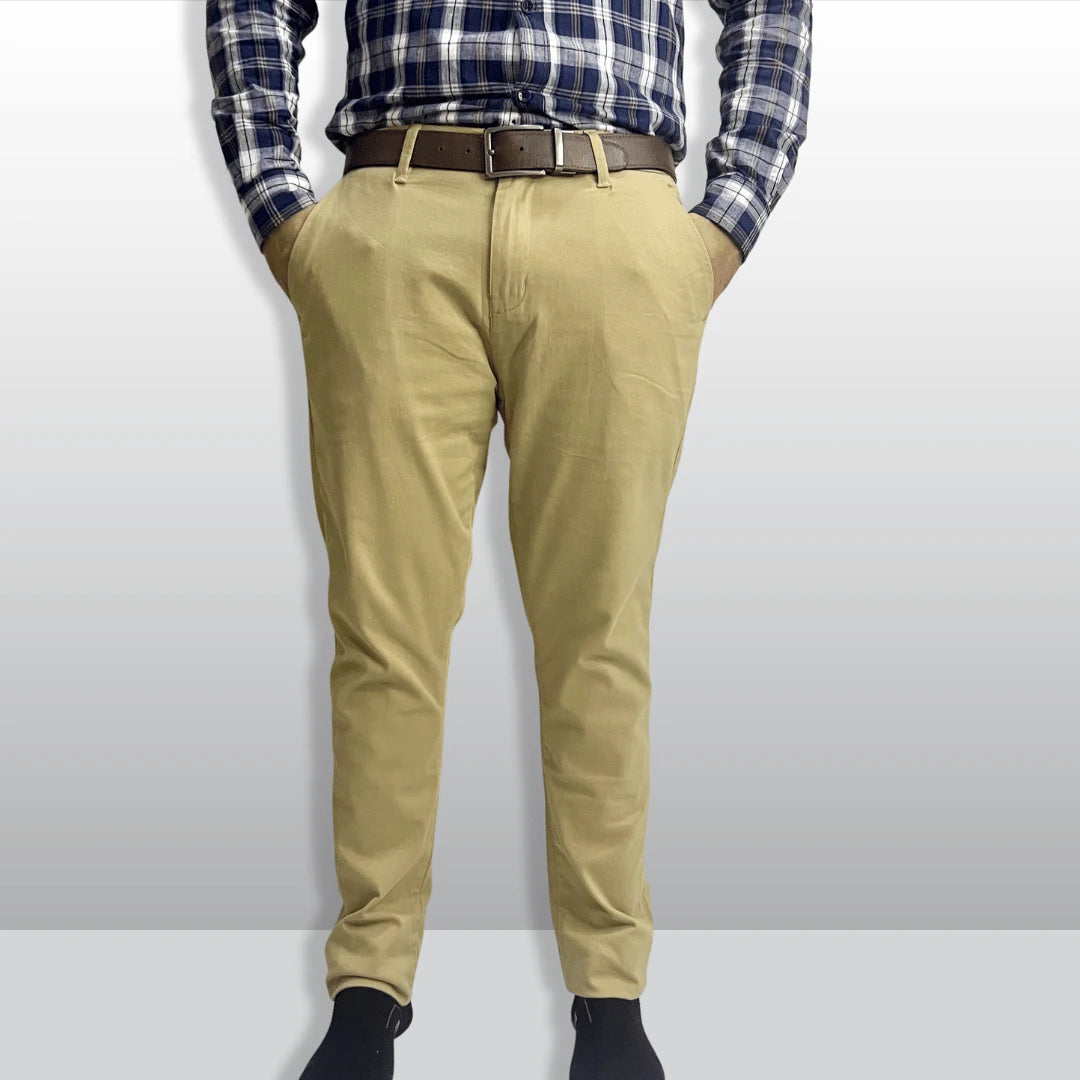 Khaki Cotton Chino Pant