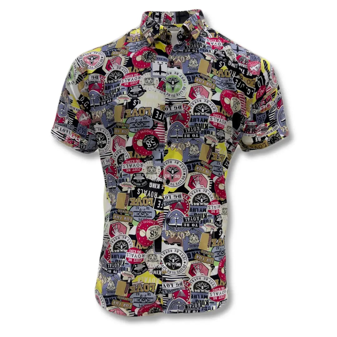 Men's Multicolor Printed Linen Shirt