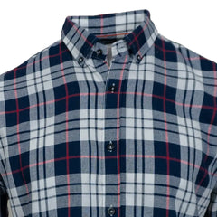 French Navy & Red Checkered Shirt