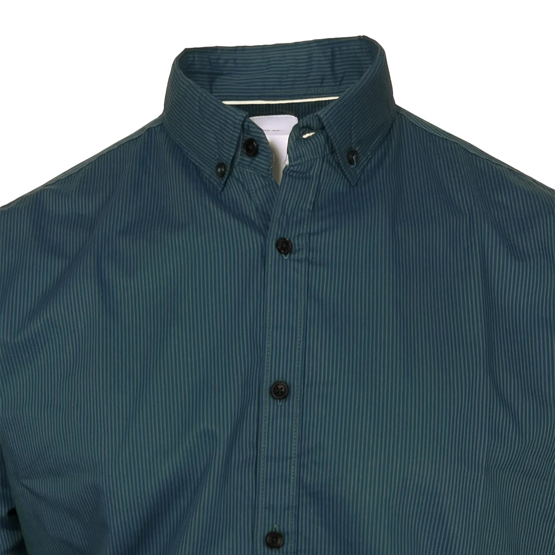 Green & Blue Pinstripes Casual Shirt