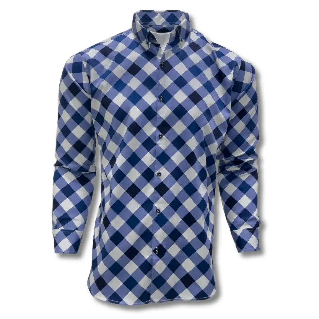 Blue and White Checkered Shirt