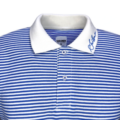 White and Blue Striped Polo Shirt