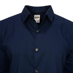 Plain Blue Textured Formal Shirt